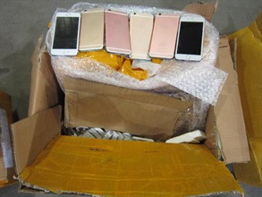 The suspected infringing goods seized by Customs.