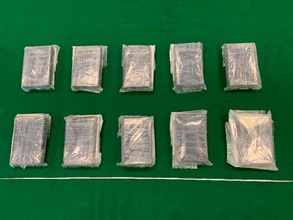 Hong Kong Customs seized about 3.6 kilograms of suspected heroin and about 11 kilograms of suspected cocaine at Hong Kong International Airport with a total estimated market value of about $14 million on June 29 and August 6 respectively. Photo shows the suspected cocaine seized.