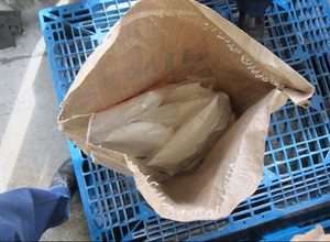 The ketamine concealed inside a paper bag.