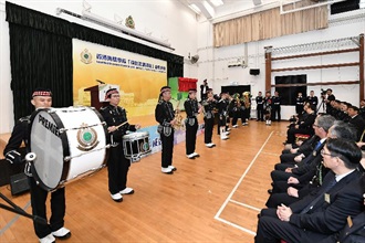 香港海关乐队今日（二月二十五日）于香港海关学院资历认证课程启动典礼表演助庆。