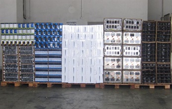 Part of the electronic products seized during the operation.