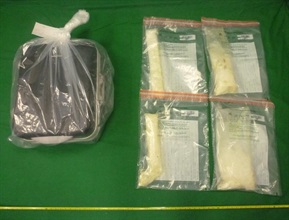 Hong Kong Customs yesterday (December 27) seized about 2.6 kilograms of suspected methamphetamine with an estimated market value of about $890,000 at Hong Kong International Airport.