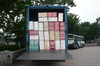 Customs seized about 1.4 million sticks of illicit cigarettes in a truck.