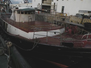 The fishing vessel suspected to be used for smuggling marked oil.