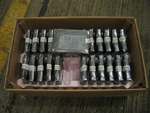 Hard disks seized by Hong Kong Customs.