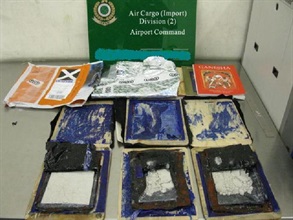 390 grams of heroin found inside three wooden photo frames.