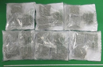 香港海关三月十五日在香港邮政一个位于屯门的邮件处理中心检获约五点四公斤怀疑大麻花，估计市值约九十七万元。