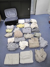 Seized clothes suspected of having soaked with cocaine.