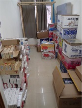 The suspected illicit cigarettes seized by Customs.