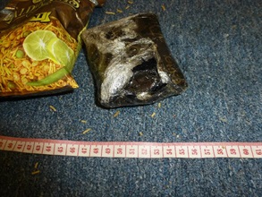 Some of the suspected cannabis resin seized by Customs.