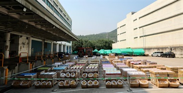 Hong Kong Customs on August 16 detected a suspected smuggling case involving a river trade vessel in the western waters of Hong Kong. A large batch of suspected smuggled goods with a total estimated market value of about $43 million was seized, including assorted electronic products, cosmetic products and high-value food. Photo shows some of the suspected smuggled goods seized.