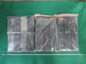 Hong Kong Customs conducted anti-narcotics operations on August 18 and October 5 and detected two dangerous drugs trafficking cases. About 86 kilograms of suspected cannabis buds and a small quantity of suspected cocaine and suspected ketamine, with a total estimated market value of about $20.4 million, were seized. Photo shows the suspected cannabis buds seized on August 18.