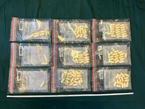 Hong Kong Customs detected two dangerous drugs internal concealment cases involving two passengers at Hong Kong International Airport and seized about 2.2 kilograms of suspected cocaine with an estimated market value of about $2.7 million. Photo shows the suspected cocaine seized in the second case.
