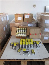 A large batch of vehicle parts was seized in one of the containers.
