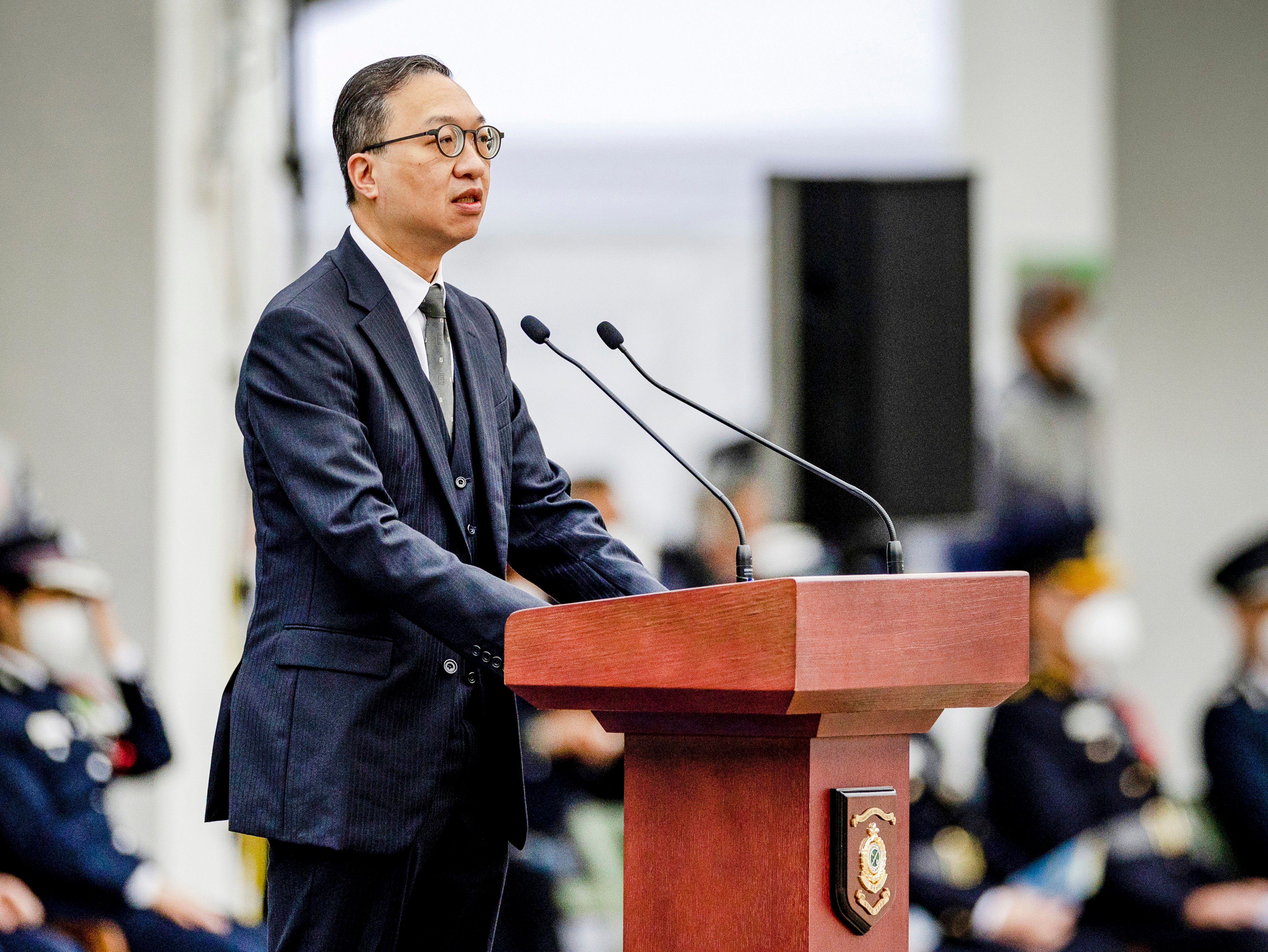 律政司司長林定國資深大律師致辭。