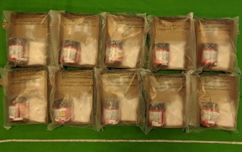 Hong Kong Customs seized about 3.6 kilograms of suspected heroin and about 11 kilograms of suspected cocaine at Hong Kong International Airport with a total estimated market value of about $14 million on June 29 and August 6 respectively. Photo shows the suspected heroin seized.