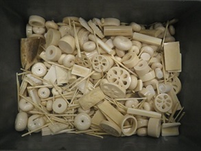 Some of the suspected ivory products seized.