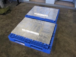 Silver slabs seized from incoming lorries by Customs.