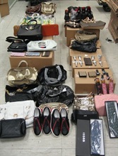 The counterfeit goods seized by Customs officers.