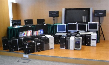 The seized computers installed with pirated software.