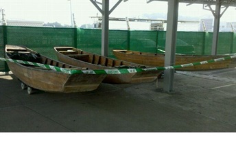 A total of three wooden vessels were seized in the operation.