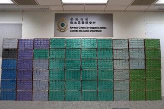 Hong Kong Customs has mounted a special operation codenamed "Sunny III" in the past month to combat smuggling of illicit heat-not-burn (HNB) products into Hong Kong. A total of 47 cases were detected across the territory and about 930 000 suspected illicit HNB products and about 220 000 suspected illicit cigarettes were seized with an estimated market value of about $3.2 million and a duty potential of about $2.2 million. Seventeen persons were arrested. Photo shows some of the suspected illicit HNB products seized at Hong Kong International Airport.