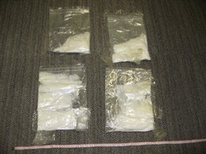 The ketamine seized at Sha Tau Kok Control Point by Hong Kong Customs yesterday (March 21).