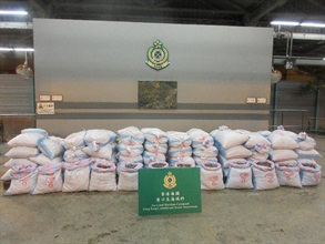 About 2 100 kilograms of suspected pangolin scales, worth about $4.8 million, were seized by Customs from a container at the Kwai Chung Customhouse Cargo Examination Compound yesterday (July 28).