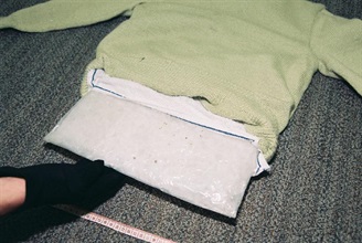 Methamphetamine concealed in a sweater.