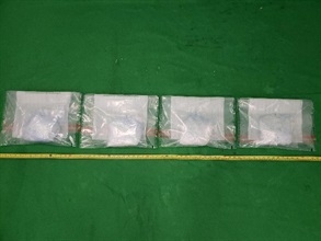 Hong Kong Customs seized about 2.1 kilograms of suspected methamphetamine and 6.5 kilograms of suspected cocaine with an estimated market value of about $8.24 million at Hong Kong International Airport on March 16 and yesterday (March 23) respectively. Photo shows the suspected methamphetamine seized.