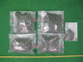 Hong Kong Customs seized about 2.2 kilograms of suspected cannabis buds with an estimated market value of about $410,000 at Hong Kong International Airport on April 8.