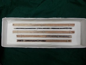 The cannabis resin found inside the wooden rods.