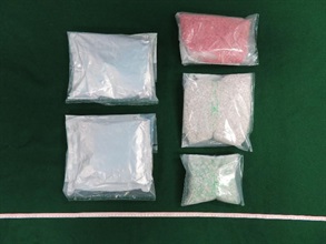 Hong Kong Customs seized about two kilograms of suspected ketamine and about 7 000 tablets of ecstasy with an estimated market value of about $1.9 million at Hong Kong International Airport on March 16 and March 22 respectively. In terms of the number of tablets seized, this is the department's largest seizure of suspected ecstasy in the past 10 years.