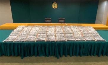 Hong Kong Customs seized about 230 kilograms of suspected liquid methamphetamine with an estimated market value of about $150 million at Hong Kong International Airport on September 14. This is the largest airborne liquid methamphetamine trafficking case detected by Customs in nearly two decades. Photo shows the suspected liquid methamphetamine seized.