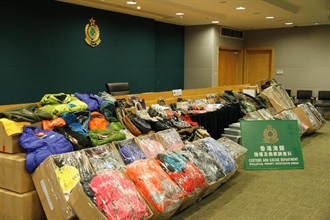 Suspected counterfeit goods seized by Customs Officers during the operation.
