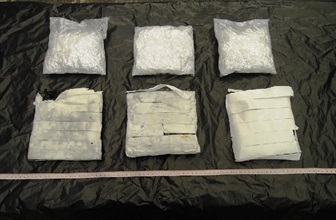 Three packets of Methamphetamine found from the vehicle.