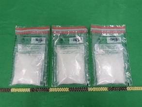 Hong Kong Customs seized about 1 kilogram of suspected ketamine with an estimated market value of about $540,000 at Hong Kong International Airport on June 20. Photo shows the suspected ketamine seized.