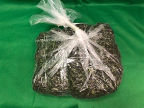 Hong Kong Customs seized a total of about 95 kilograms of suspected khat leaves with an estimated market value of about $11,000 at Hong Kong International Airport and Tseung Kwan O on October 16, 18 and 19. Photo shows some of the khat leaves seized.