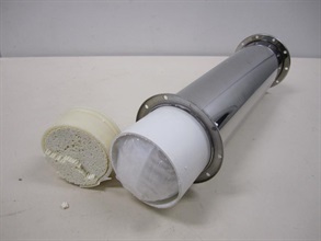 The suspected methamphetamine (ice) found in the cylinder of a water filter.