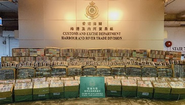 Hong Kong Customs seized about 320 000 items of suspected counterfeit and smuggled sunglasses and mobile phone cases with an estimated market value of about $6 million from a container at the Customs Cargo Examination Compound of the River Trade Terminal in Tuen Mun on August 1.