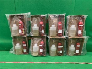 Hong Kong Customs seized about 6.8 kilograms of suspected liquid cocaine with an estimated market value of about $6.7 million at Hong Kong International Airport yesterday (August 8).