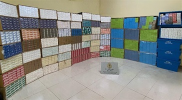 Hong Kong Customs yesterday (August 23) seized about 1.33 million suspected illicit cigarettes with an estimated market value of about $3.7 million and a duty potential of about $2.5 million in Yuen Long. Photo shows the suspected illicit cigarettes seized.