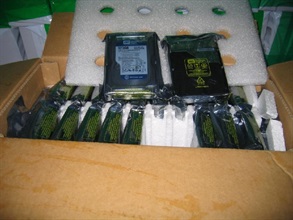 Hard disks seized by Hong Kong Customs.