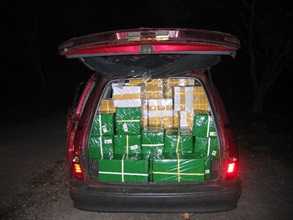 Smuggled goods found inside the seized vehicle.