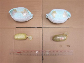 Suspected heroin seized by Hong Kong Customs yesterday (October 15).