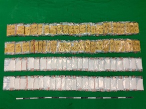 Hong Kong Customs seized about 3.4 kilograms of suspected methamphetamine with an estimated market value of about $1.57 million at Hong Kong International Airport on November 16.