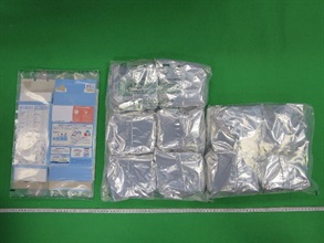 Hong Kong Customs seized about 6 kilograms of suspected ketamine with an estimated market value of about $4 million at Hong Kong International Airport on December 2.