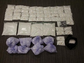 The suspected ketamine seized in the operation.