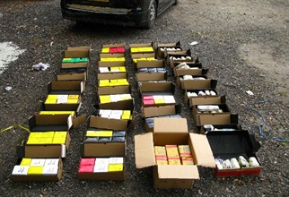 Part of the suspected smuggled goods seized.