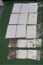 The books with the concealed suspected cocaine.